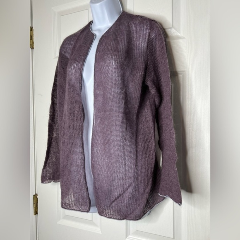 Divertimento Women’s 2 Mohair Knit Cardigan Sweater Purple Xs Made In France - Picture 6 of 15